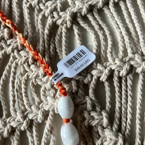 Free People Easy Does It Pearl Strand Necklace Cross Boho New with Tag - Picture 4 of 5